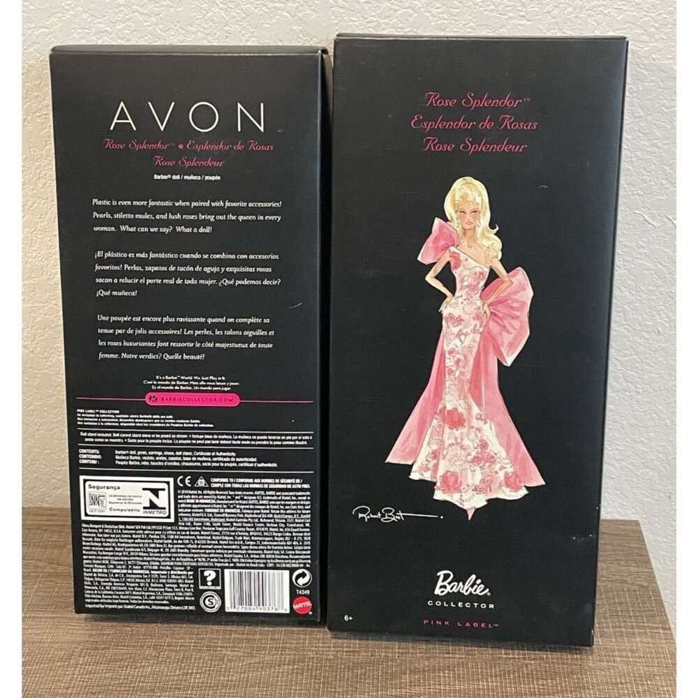 Rose Splendor Barbie Doll Avon Pink Label Robert Best T4349 - Picture 9 of 15